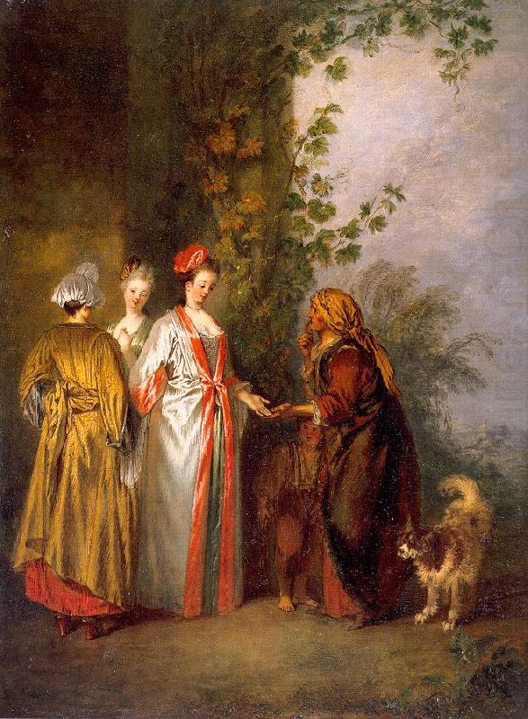 WATTEAU, Antoine The Fortune Tellers china oil painting image